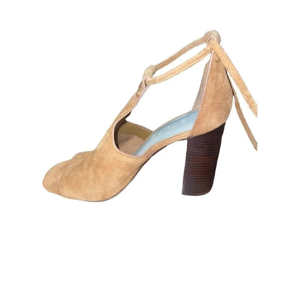 1. State Tilya Leather Block Heel Open Toe Sandals Size 7‎